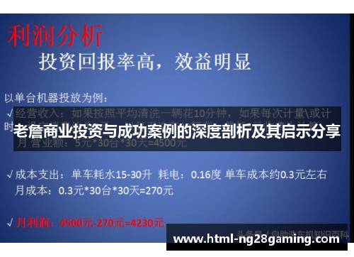 老詹商业投资与成功案例的深度剖析及其启示分享
